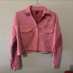 Windsor Pink Fringe Utility Jacket